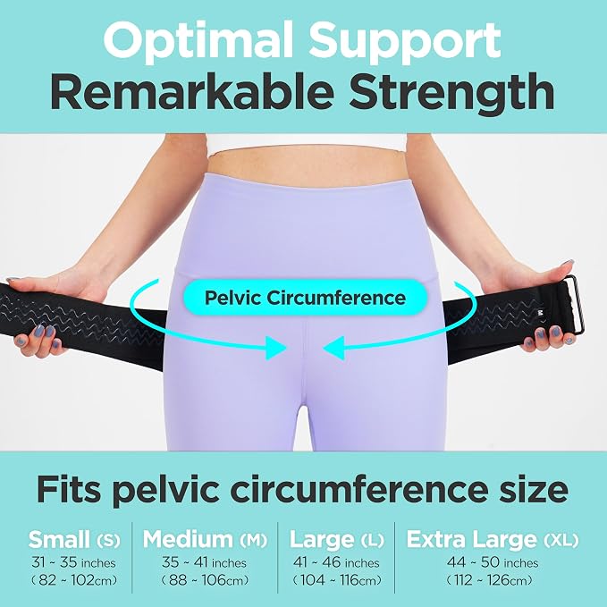 Enhanced Stability with Dual Support PowerFit Pro SI Joint Belt - Unique Dual-Band Design, Eco-Friendly Material, Reinforced Construction, Secure Buckle, Optimal Support (Medium)