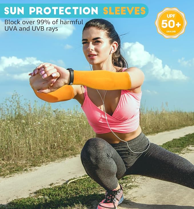 HiRui Arm Compression Sleeves for Men Women Youth, UV Protection 20-30mmHG Support Tattoo Cover, Breathable Moisture-Wicking