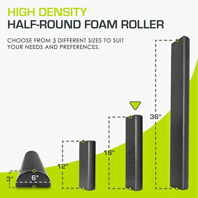 ProsourceFit High Density Foam Rollers - inches long. Firm Full Body Athletic Massager for Back Stretching, Yoga, Pilates, Post Workout Trigger Point Release