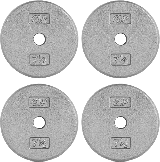 CAP Barbell Standard 1-Inch Cast Iron Weight Plates - Singles & Sets | 1.25-50 lbs | Multiple Options