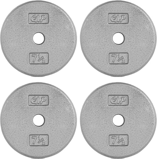 CAP Barbell Standard 1-Inch Cast Iron Weight Plates - Singles & Sets | 1.25-50 lbs | Multiple Options