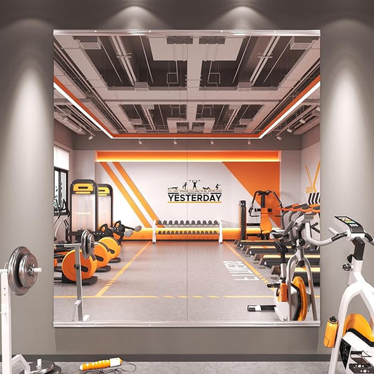 Amorho Gym Mirror, 65''x30''(Each)-2Pack | Tempered Glass, Frameless Full Body Mirror for Home, Yoga Studios, Dance Rooms, Garage Gyms.