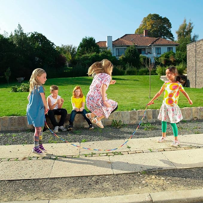 Double Dutch Jump Rope Long Jump Rope 16 FT 1 Pack/2 Pack, Adjustable Soft Beaded Diy Jump Rope for Kids Adult Long Enough for 5-6 Jumpers