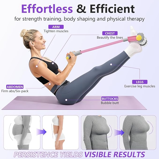 Upgraded Pedal Resistance Band with Handle, Soft Durable Fashion Puller Exercise with Thickened 6 Tension Ropes, Tube Pedal Resistance Device for Abdomen, Waist, Arm, Leg, Core/ABS