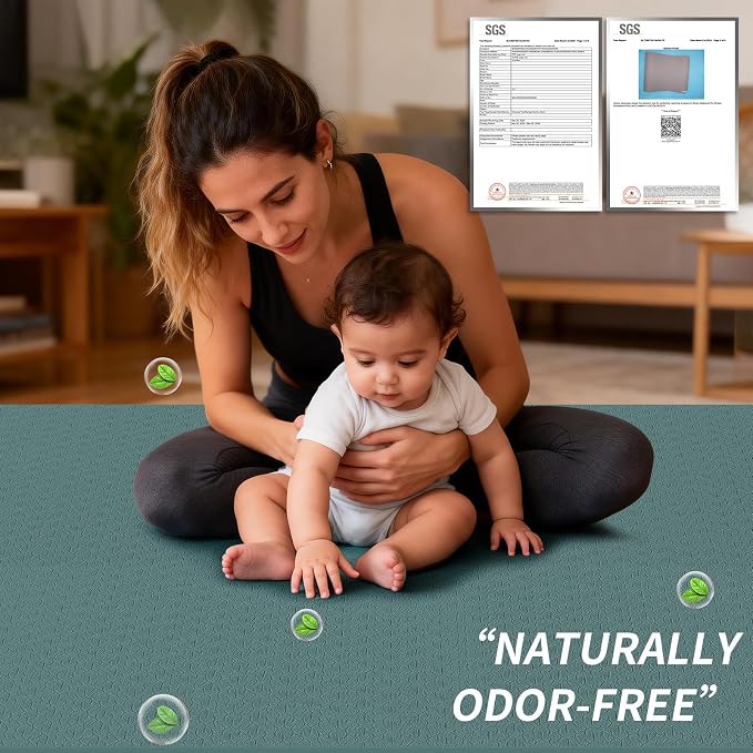 8mm & 10mm Thick Large Yoga Mat (6'x 4') - Extra Long and Wide Workout Mat for Men and Women, Non-Slip POE Fitness Mat, Eco-Friendly Exercise Mat for Home Workouts, Ideal for Yoga and Pilates