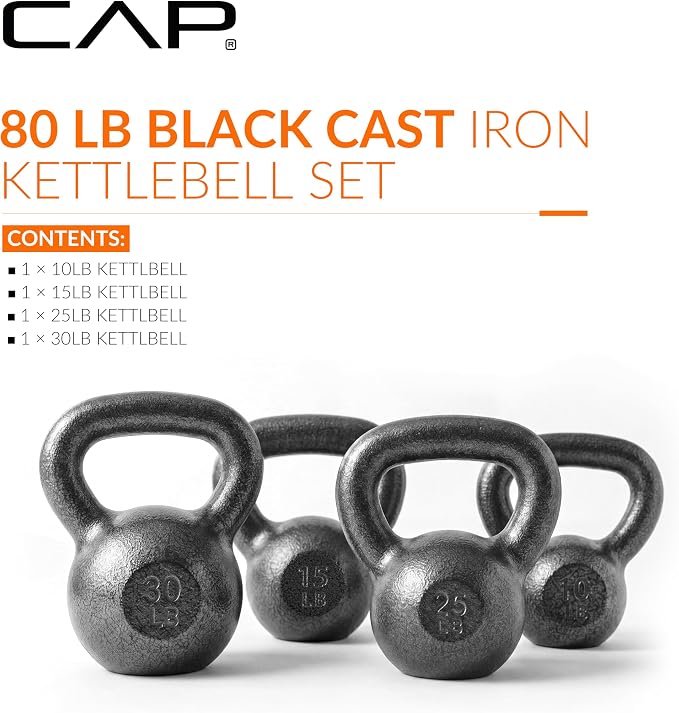 CAP Barbell Cast Iron Kettlebell - Singles and Sets, Multiple Weight Choices