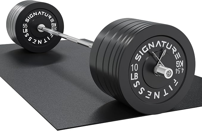 Fitvids 2-Inch Olympic Rubber Weight Plates Sets, Bumper Plates Set Barbell with Mat for Strength Training, 80-370 Lbs Multiple Options