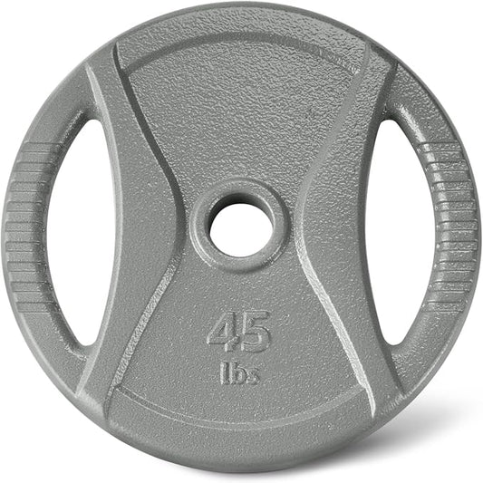 Amazon Basics 2-Inch Olympic Grip Weight Plates, Cast Iron, for Powerlifting, CrossFit & Strength Training