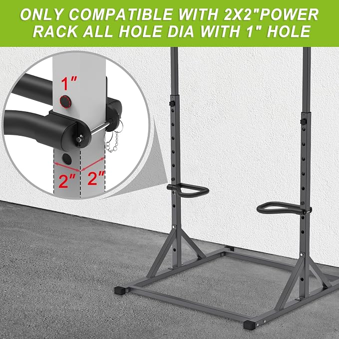 SELEWARE Dip Bar Attachment for Power Rack, 2 x 2 Tube, Multi Grip Handle | Fully Welded Steel Design, Stable Support for Dips, Pull Ups and Strength Training, Ideal for Home Gym Workouts