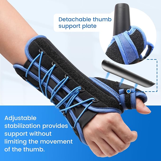 Velpeau Carpal Tunnel Wrist Brace with Thumb Stabilizer Night Support, Stabilizes Wrist Thumb Joint, Pain Relief for Tendonitis, De Quervain's Tenosynovitis, Arthritis (Drawstring, Left Hand, S)