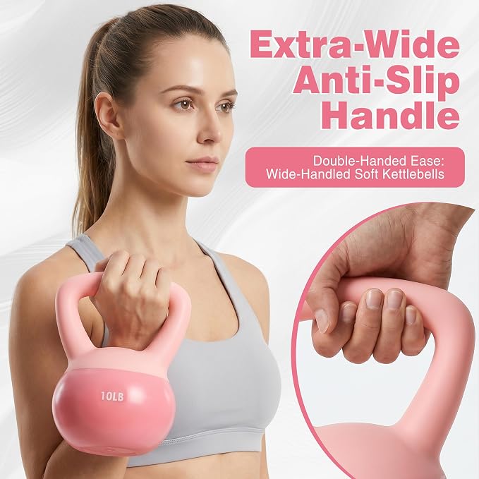 ALTLER Soft Kettlebell 10-50LBS Safe Strength Training Kettlebell Anti-Slip Grip Weight for Home Workouts and Men/Women/Beginners