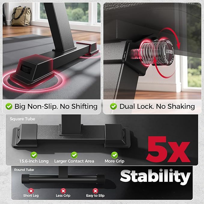 FLYBIRD Foldable Flat Weight Bench for Home Gym, 600/1000 lbs Capacity with Dual Locking for Strength Training, Easy Setup & Storage for Small Apartments, Lifting, Hip Thrust, Dumbbell Workout (A-Red)