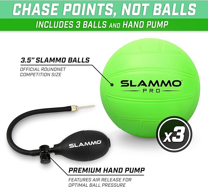 GoSports SLAMMO PRO Game Set - New and Improved PRO Set with 3 PRO Balls, Pump and Carrying Case