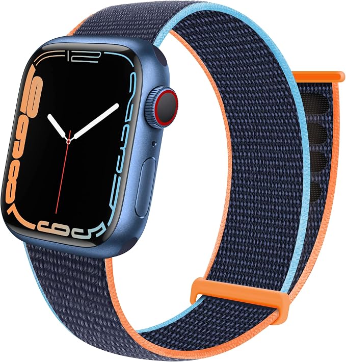 Sport Loop Band Compatible with Apple Watch Band 38mm 40mm 41mm 42mm 44mm 45mm iWatch Series 7 6 5 SE 4 3 2 1 Strap, Nylon Women Men Stretchy Elastic Braided Wristband, 38 40 41mm Navy Blue | Braided Nylon Band for Apple Watch 38mm 40mm, Adjustable Com...