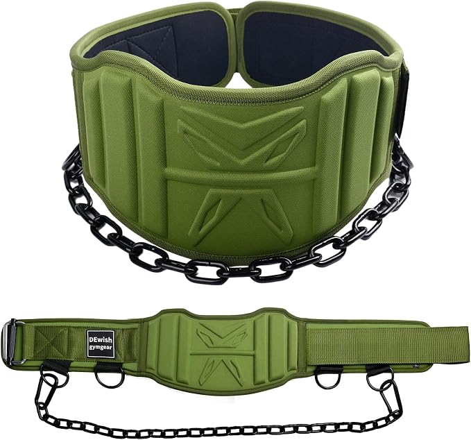 2-in-1 Weightlifting Belt with 36 IN Steel Chain & Self Locking, Dip Belt for Pull Up, Squat, Deadlifts & Added Weight Training