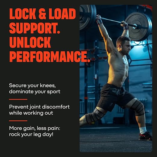 Mava Sports Knee Wraps (Pair) for Men & Women | Ideal for Cross Training, WODs, Gym Workouts, Weightlifting, Fitness & Powerlifting | Knee Straps for Squats | 72" Compression & Elastic Support