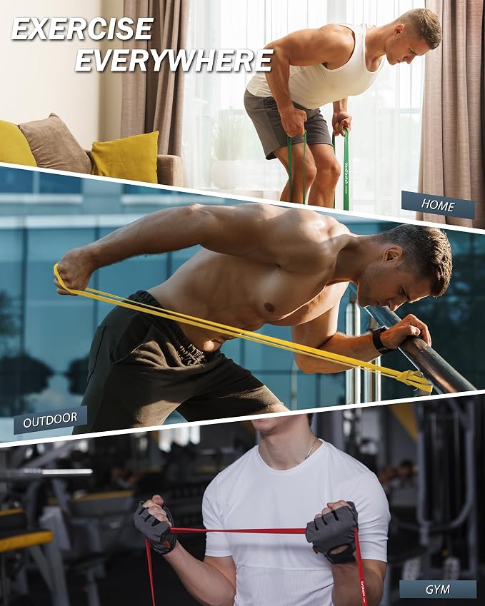 Resistance Bands for Working Out,5-Level Elastic Pull Up Assistance Bands Set for Men & Women,Exercise Bands for Home Workouts,Fitness,Training & Physical Therapy