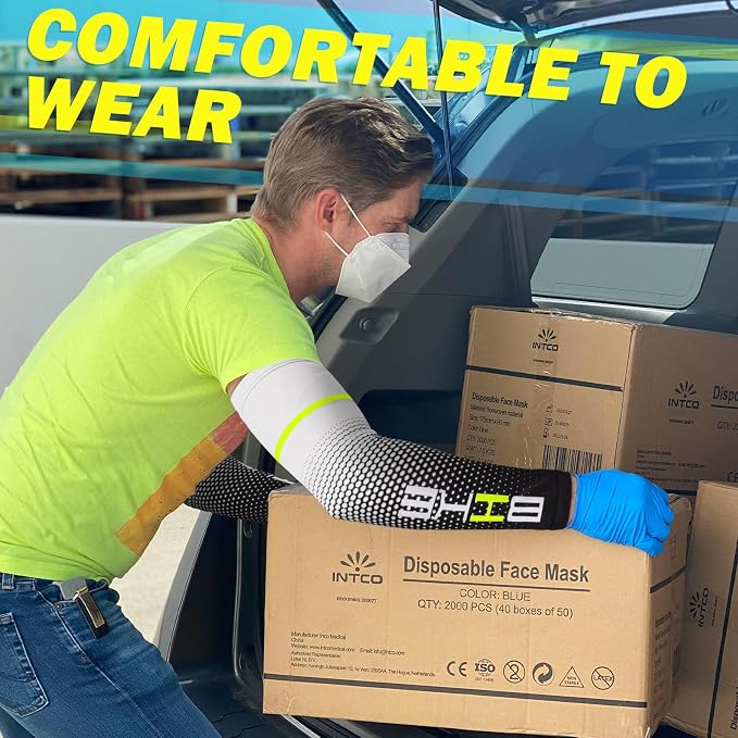 beister Arm Sleeves for Men & Women, UV Protection Cooling Cover and Cyling | Lightweight stretch; sweat-wicking comfort; cycling, volleyball, baseball, driving and gardening; washable tattoo coverage