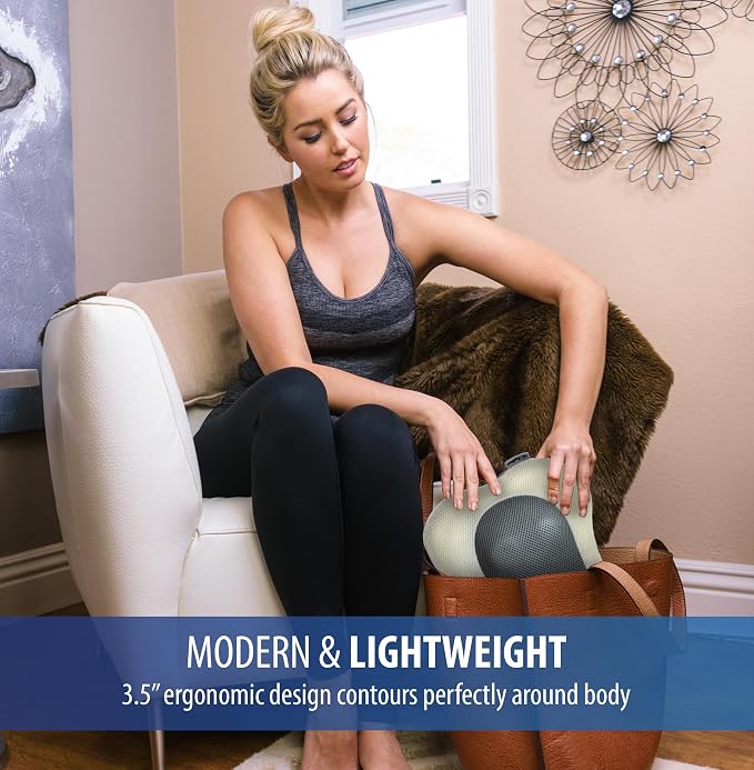 Zyllion Shiatsu Back and Neck Massager with Heat - 3D Electric Kneading Deep Tissue Massage Pillow for Muscle Pain Relief, Cream, ZMA-13 | Shiatsu, Deep Tissue, 3D, Electric, Kneading, Massage Pillow, Muscle Therapy, Doctor Recommended, Car Adapter, No...