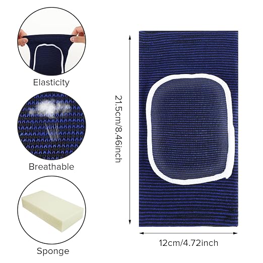 COMNICO Arm Brace Pads Elbow Protector Strap Pair, Breathable Anti-Collision Sponge Tendonitis Fitness Volleyball Basketball Tennis Golfers Knee Support Band for Kids Men Women Elderly(Blue with white edges)