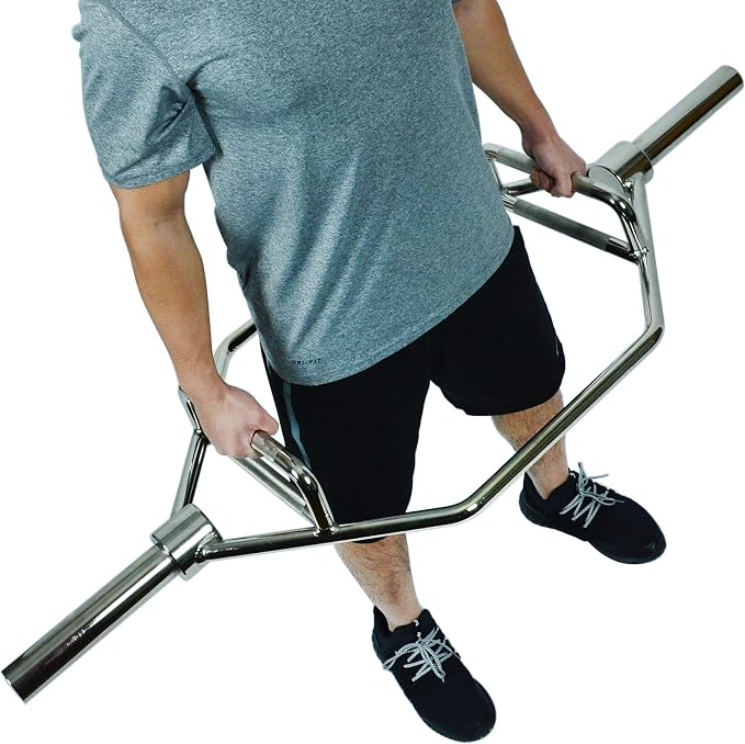 Sunny Health & Fitness Olympic Hex Trap Bar for Deadlifts, Home Gym Barbell | Fits 2" Olympic Plates, Diamond Knurled Grips, Deadlift Squat Shrug Farm Walk, Targets Legs Glutes Back Core & Grip
