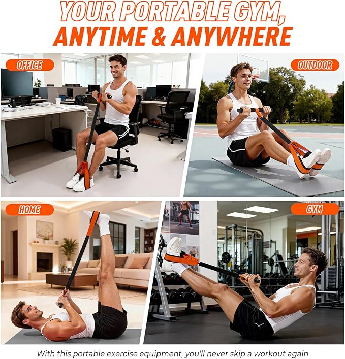 Pedal Resistance Band with Handle, Upgraded Durable Thickened Latex Tubes and Soft Foam Fabric Foot Pedal, Sit Up Exercise Equipment for Abdomen, Waist, Arm, Core/ABS, Leg, Physical Therapy
