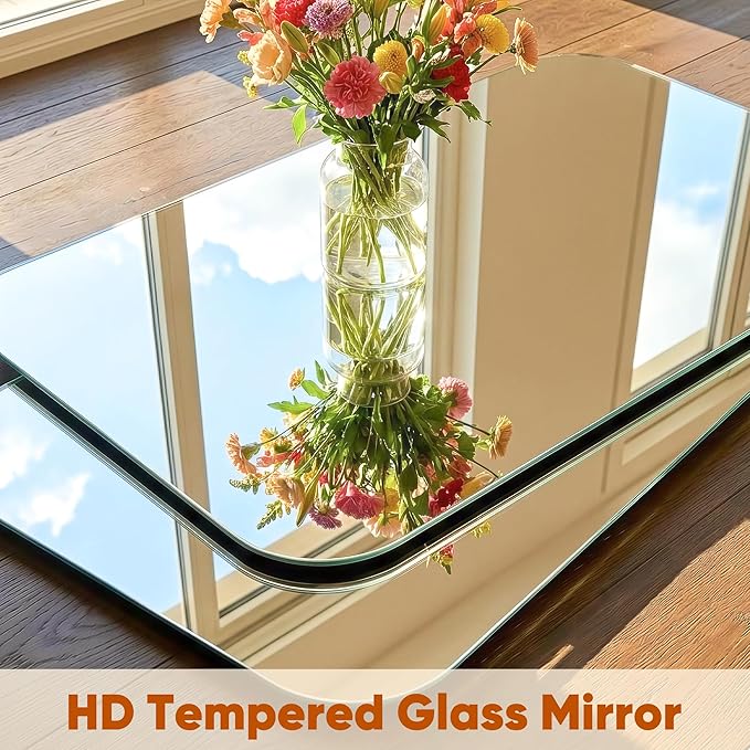 Home Gym Mirror, 48" x 24" - 2PCS, Large Full Length Mirror Wall Mounted for Yoga, Frameless Tempered Glass Wall Mirrors for Home Gym, Dance Studio, Living Room, Bathroom