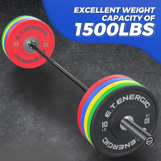 7FT Alloy Steel Olympic Barbell, 1500LB 45LB | 28mm knurled grip bar with needle bearings, chrome finish, 2-inch plate fit, and 1500LB capacity for heavy lifts