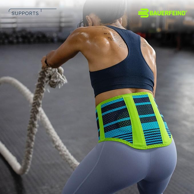 Bauerfeind Sports Back Support - Breathable Compression - Back Panel Features Anatomically Contoured Pad with Nubs for Massaging Effect - Air Knit Fabric Breathable, Durable, Washable