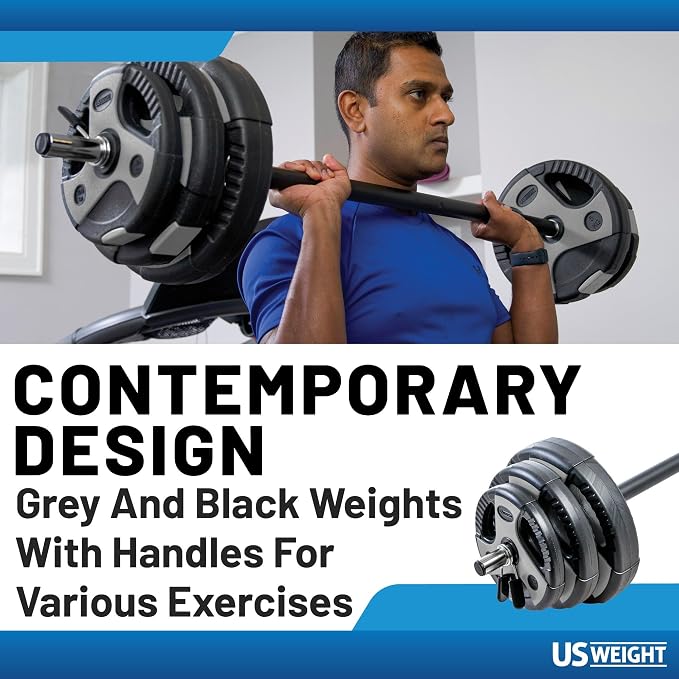 US Weight 43 LB Perfect Barbell Weight Set for Use in Home Gym