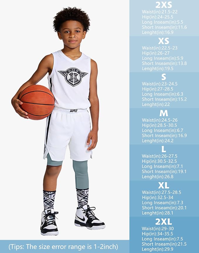 MIVEI One Leg Compression Tights Youth Boys Basketball Leg Sleeve | Kids Compression Pants Girls' Single Leg Tights 3/4 Leggings for Baseball Softball Soccer Running Football, Sports Base Layer