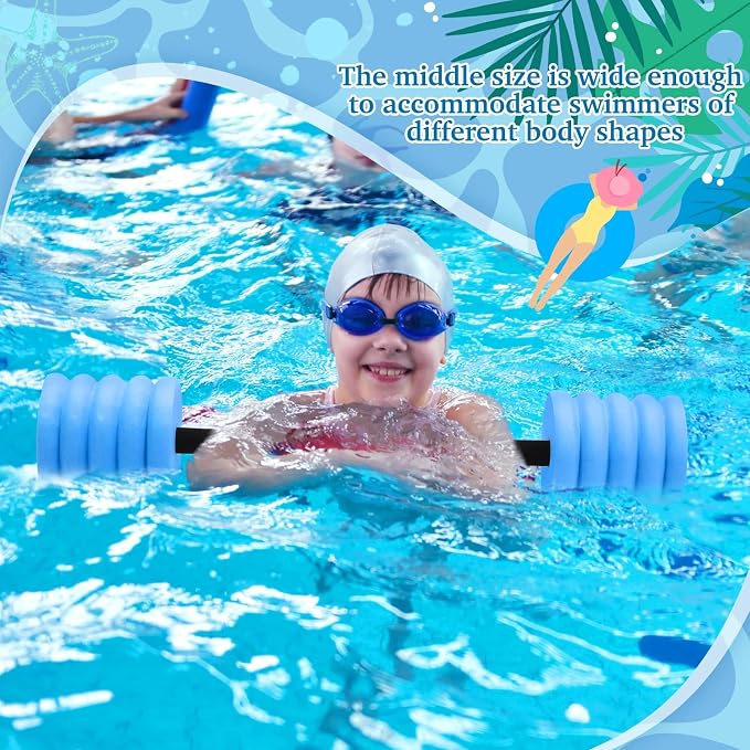 Soulchen Long Aquatic Exercise Dumbbells Pool Exercise Foam Water Weights Dumbbell Aquatic Pool Barbells with High Density EVA Foam for Swim Water Aerobics Workouts Loss