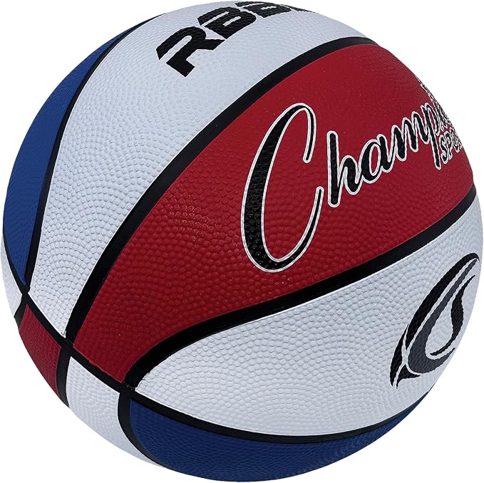 Champion Sports Rubber Basketballs – Durable Indoor & Outdoor Training & Recreational Game Balls, Multiple Sizes & Colors