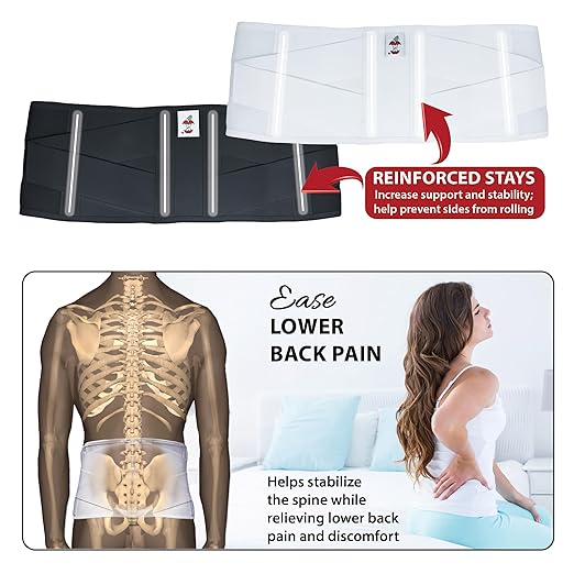 CorFit Back Brace for Lower Back Pain Relief & Lumbar Support Belt, WH, XS | CorFit's patented proportional sizing and dual pulls deliver customized compression, posture support, and spinal stability.