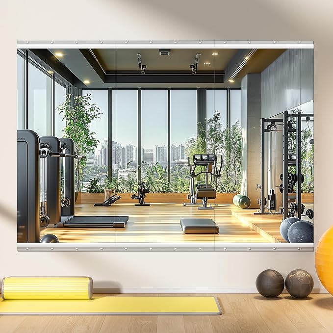 48"x24" 3 Pack Home Gym Mirror Set, Full Body Wall Mounted Fitness Mirrors, 4MM Tempered Glass for Yoga, Dance, Studio with Complete Installation Kit