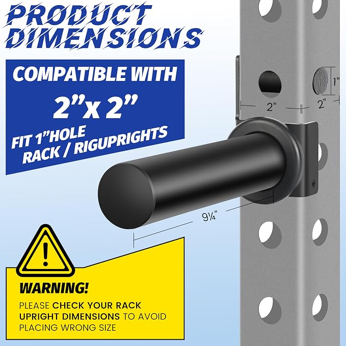 EVERYMATE Power Rack & Squat Rack Attachments Olympic Weight Plate Holder – Fits 2x2,2.3x2.3,3x3 Inch Tubes, 1" or 5/8" Hole – Bumper Plate Storage