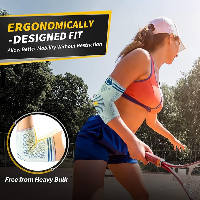 CAMBIVO 2 Pack Elbow Brace Compression Sleeve, Tennis & Golfer's Elbow | Breathable 3D Knit, Moisture-Wicking, No Straps or Velcro, Epicondylitis, Tendonitis & Arthritis Relief, All-Day Wear