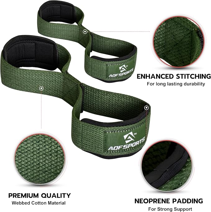 AQF Figure 8 Weight Lifting Straps, Padded Cuff Support for Deadlift
