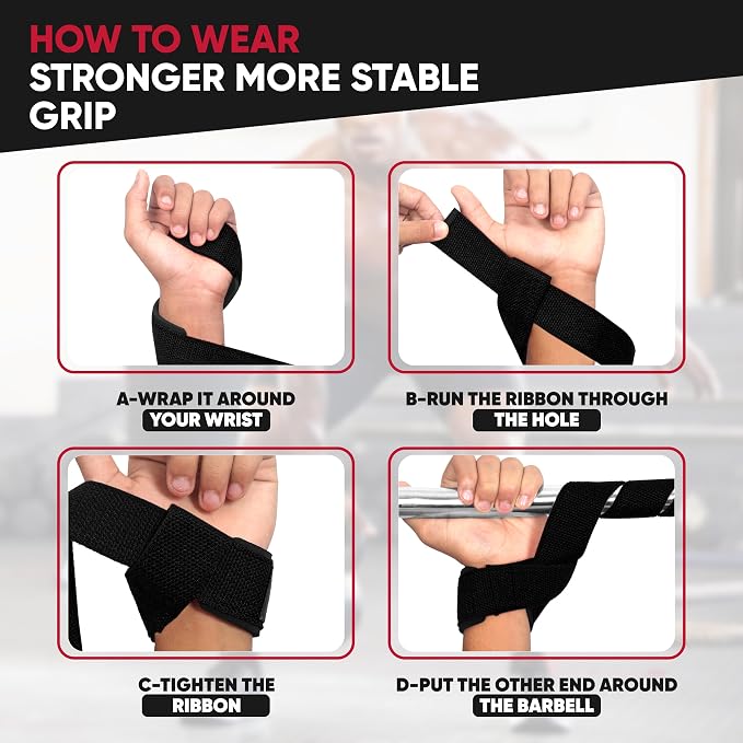 Lifting Straps for Weightlifting, Weightlifting Cotton Straps with Neoprene Padding for Men women Gym Wrist Straps for Bodybuilding powerlifting, Strength Training and Deadlifting