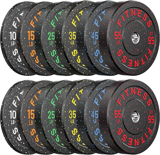 2" Bumper Plates Set Olympic Weight Plates for Barbell Strength Training | Papababe 2Inch Weights Plates Set, Floor Protective Plates, 20-600lbs Rubber Bumper Plates for Weightlifting, Bench Press
