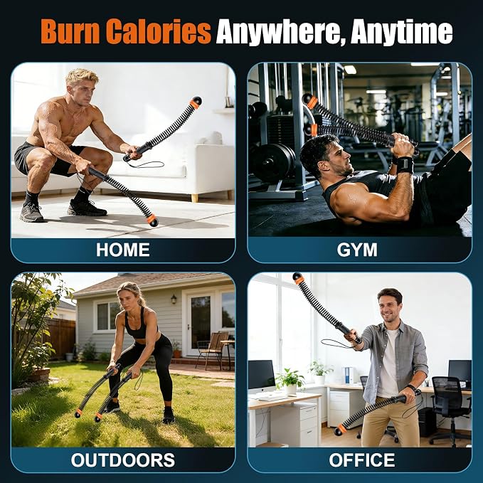 Ropeless Battle Ropes, Heavy Duty Portable Cordless Battle Ropes for Home Gym Adjustable Weights, Workout Exercise Rope for Strength Building, HIIT and Low-Impact Aerobic Training for Men & Women