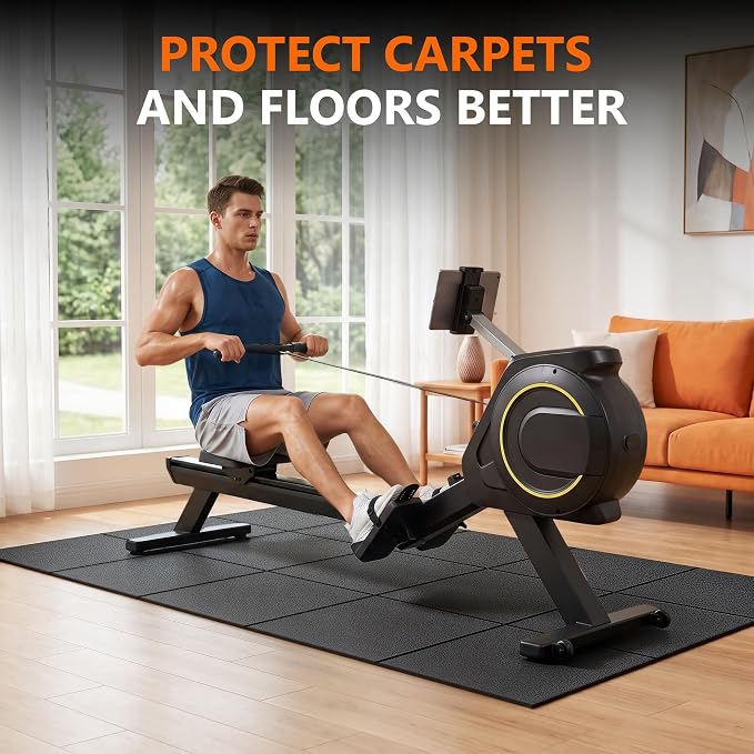 THAILE Gym Equipment Mat, 79" x 39"x 0.14" Exercise Equipment Mat | Heavy-duty floor protector for treadmills, ellipticals, bikes and weight equipment; reduces vibration, noise and floor damage