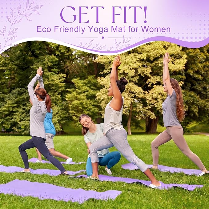 Funtery 3 mm Thin Yoga Mats Bulk, 68 x 24 Inches Lightweight PVC Exercise Mats Non Slip Workout Fitness Pads for Yoga Pilates Stretching Classes Gym Home Studio