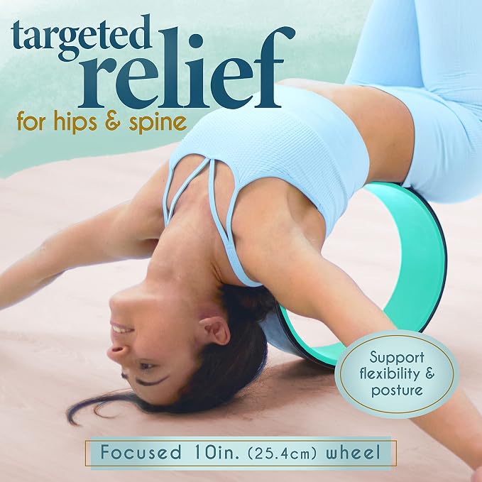 Florensi Yoga Wheel 3-Pack Back Roller & Stretcher for Pain Relief | Three wheel set includes different sizes to support stretching, back mobility, yoga poses, and muscle recovery