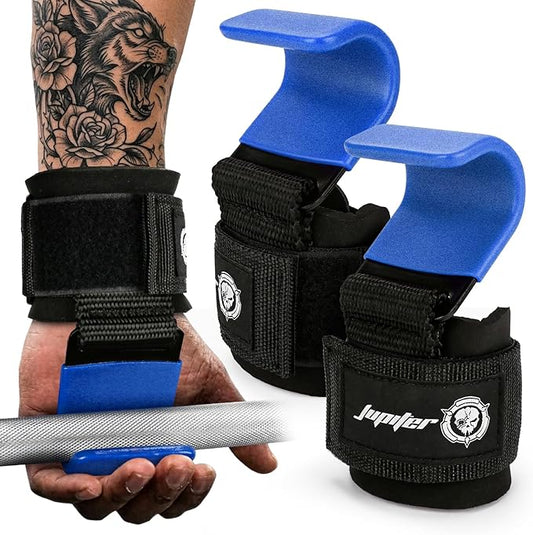 JUPITER Weight Lifting Grips (Pair), Wrist Support for Heavy Lifting, Deadlifts, Pull Ups, Powerlifting & Gym Workouts