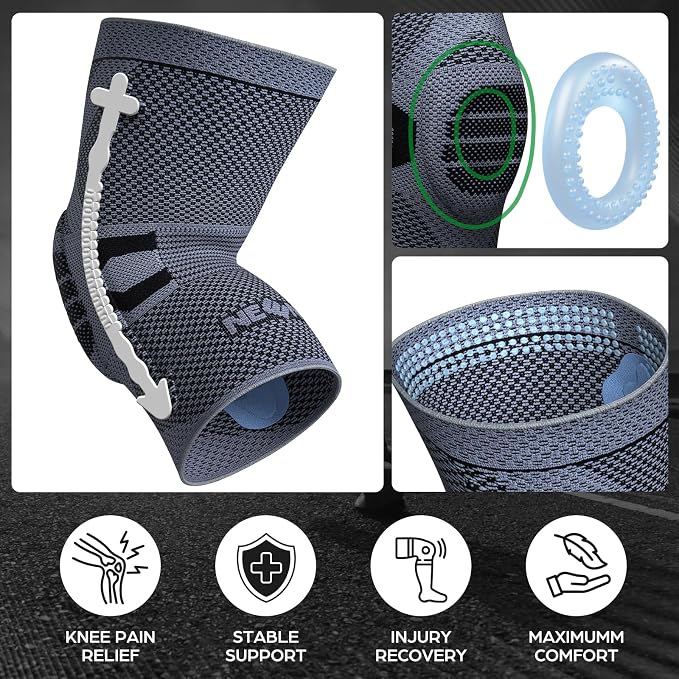 NEENCA Professional Knee Brace, Medical Knee Support for Women & Men Relief | Upgraded Version, Patented Patella Gel Pad & Side Stabilizers, For Knee Pain, Swelling, ACL,PCL, Circulation, Sports, Workout