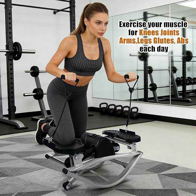 Rock Stepper Machine with Digital Display,Workout at Home,Office | Digital display, side-to-side motion, home workout, arm leg glute exercise,home fitness, full body workout