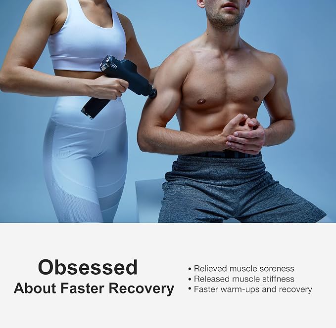 Deep Tissue Massage Gun for Athletes - Percussion Massager for Pain Relief, Muscle Therapy and Relaxation