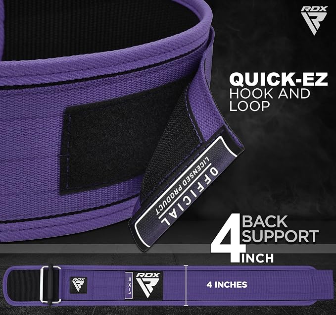 RDX Women Weight Lifting Belt 4” Adjustable Back Lumbar Support Bodybuilding, Powerlifting Strength Training Core Exercise Fitness Workout Squats Deadlifts,Ladies Home Gym Equipment
