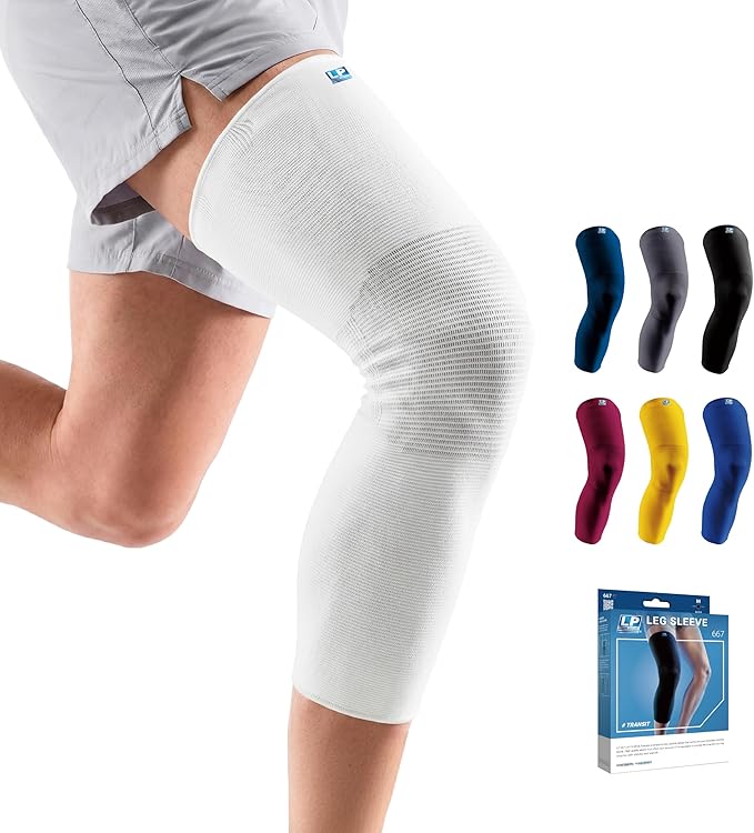 LP SUPPORT 667 Compression Sleeve Leg Full Length for Sports, Cycling, Running, Basketball, for Men Women (S - XL)
